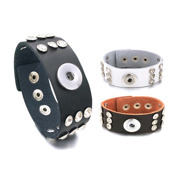 fashion 099 interchangeable really genuine leather crystal bracelet 18mm snap button bangle charm jewelry for women men gift, Black
fashion 099 interchangeable really genuine leather crystal bracelet 18mm snap button bangle charm jewelry for women men gift, Black
