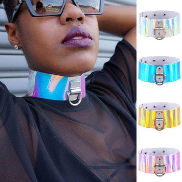 summer style 5cm wide liminous laser necklaces wide punk pu leather choker collar anime necklaces jewelry for women men, Silver
summer style 5cm wide liminous laser necklaces wide punk pu leather choker collar anime necklaces jewelry for women men, Silver