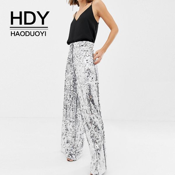 hdy haoduoyi 2020 wide leg sequins pants woman glitter silver high waist trousers for party dance long section wide leg pants, Black;white
hdy haoduoyi 2020 wide leg sequins pants woman glitter silver high waist trousers for party dance long section wide leg pants, Black;white