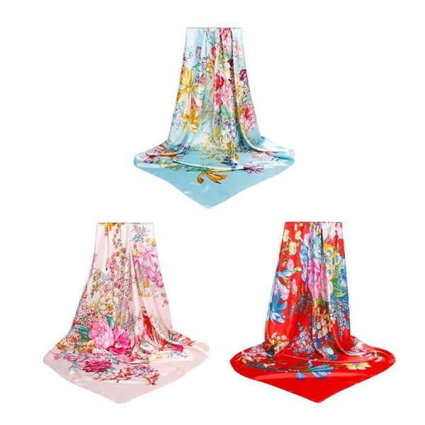 fashion women floral print square scarf imitate silk retro neck wrap band casual gift head scarves bag ribbon female decoration, Blue;gray
fashion women floral print square scarf imitate silk retro neck wrap band casual gift head scarves bag ribbon female decoration, Blue;gray