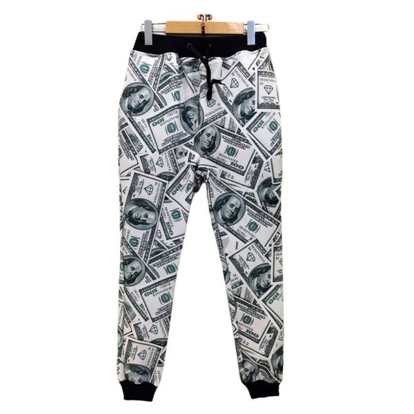 men jogger pants casual new fashion dollars 3d printed paper money long length trousers plus size comfortable sweatpants, Black
men jogger pants casual new fashion dollars 3d printed paper money long length trousers plus size comfortable sweatpants, Black