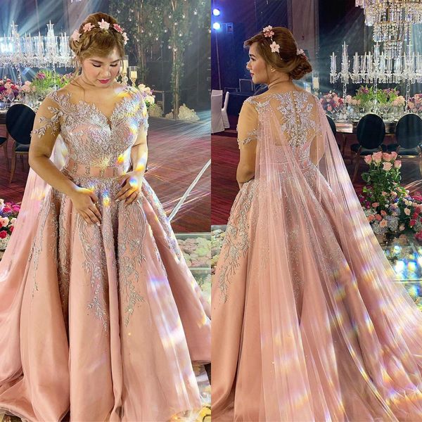2020 plus size arabic pink prom dresses with wrap lace applique beaded short sleeve formal evening gowns custom made robe de soiree, Black
2020 plus size arabic pink prom dresses with wrap lace applique beaded short sleeve formal evening gowns custom made robe de soiree, Black
