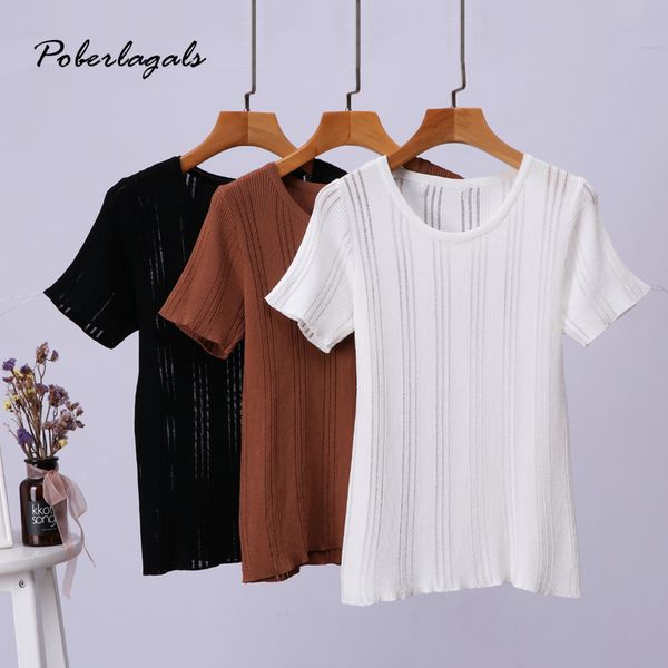 female knit t-shirt women 2020 summer solid silk knit hollow t shirt for women black white short sleeve t shirts
female knit t-shirt women 2020 summer solid silk knit hollow t shirt for women black white short sleeve t shirts