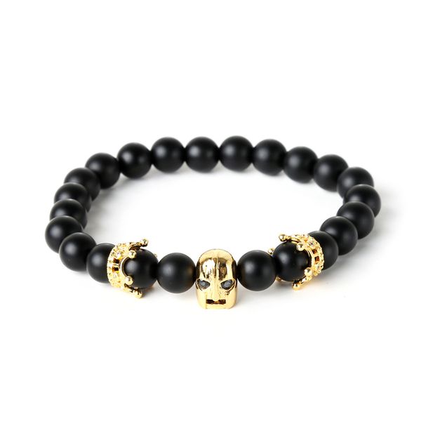 beichong fashion new trendy men bracelet black eye skull 8mm black beads crown bracelet for men jewelry gift, Golden;silver
beichong fashion new trendy men bracelet black eye skull 8mm black beads crown bracelet for men jewelry gift, Golden;silver