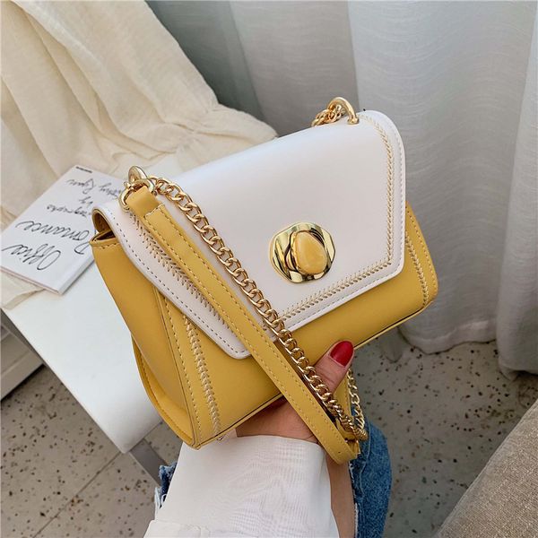 jiulin new fashion contrast color shoulder slung bag korean chain small square bag
jiulin new fashion contrast color shoulder slung bag korean chain small square bag