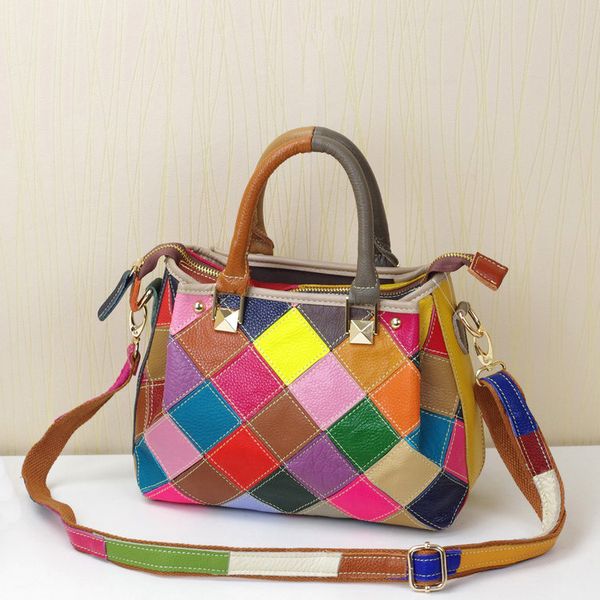 leather bag new europe color packet multi-purpose handbag bag vintage genuine leather multicolore splicing women's bags
leather bag new europe color packet multi-purpose handbag bag vintage genuine leather multicolore splicing women's bags