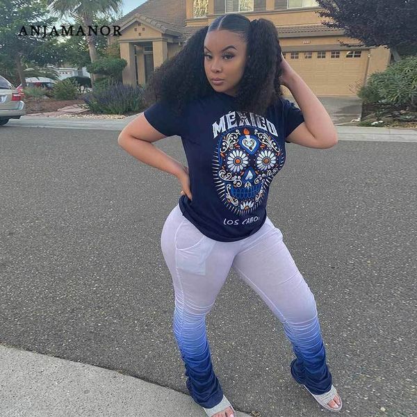 anjamanor two piece set women skull letter print graphic tee and gradient stacked leggings casual outfits d60-di44, White
anjamanor two piece set women skull letter print graphic tee and gradient stacked leggings casual outfits d60-di44, White