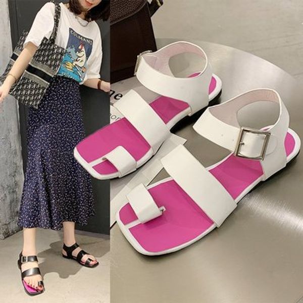 sandals female 2020 summer new set toe buckle low heel breathable outer wear european and american wear, Black
sandals female 2020 summer new set toe buckle low heel breathable outer wear european and american wear, Black