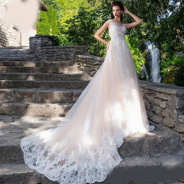 2020 country wedding dresses a line scoop lace applique bridal gowns sweep train garden wedding gowns, White
2020 country wedding dresses a line scoop lace applique bridal gowns sweep train garden wedding gowns, White