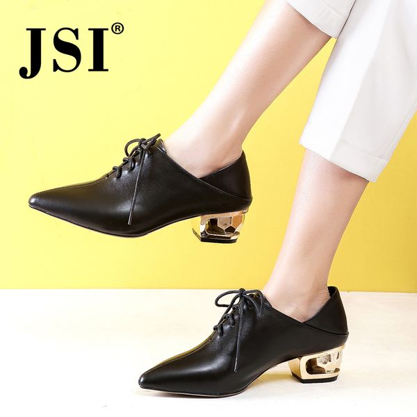 jsi women shoes pointed toe genuine leather lace-up shallow ladies shoes office and career spring autumn basic women flats jo351, Black
jsi women shoes pointed toe genuine leather lace-up shallow ladies shoes office and career spring autumn basic women flats jo351, Black