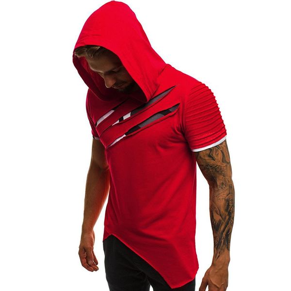 2019 summer men's t shirt short sleeve fitness hooded t-shirt irregular hole casual male hoodie tshirt tee shirt homme, White;black
2019 summer men's t shirt short sleeve fitness hooded t-shirt irregular hole casual male hoodie tshirt tee shirt homme, White;black