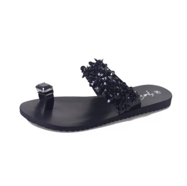 Spring and Summer 2019 New Toe Sandals Women's Water Drill Flat-heeled Slippers Baitao Leisure Slippers Large Size Women's Shoes 35-42
Spring and Summer 2019 New Toe Sandals Women's Water Drill Flat-heeled Slippers Baitao Leisure Slippers Large Size Women's Shoes 35-42