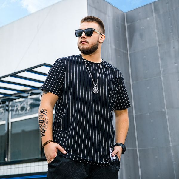 man big size summer short-sleeved cotton t-shirt fashion casual fat guy loose vertical striped large size shirt man size xl-6xl y19072201, White;black
man big size summer short-sleeved cotton t-shirt fashion casual fat guy loose vertical striped large size shirt man size xl-6xl y19072201, White;black
