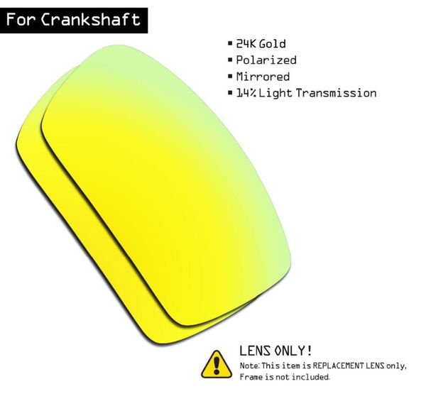 smartvlt polarized sunglasses replacement lenses for crankshaft - 24k gold