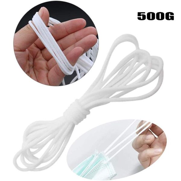 500g elastic mask strap white earloop cord ear tie rope handmade string for mask sewing, Black;white
500g elastic mask strap white earloop cord ear tie rope handmade string for mask sewing, Black;white