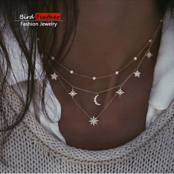 gold color choker necklace for women 3 layers cute moon stars pendant chain necklaces & pendants velvet chokers fashion jewelry, Golden;silver
gold color choker necklace for women 3 layers cute moon stars pendant chain necklaces & pendants velvet chokers fashion jewelry, Golden;silver
