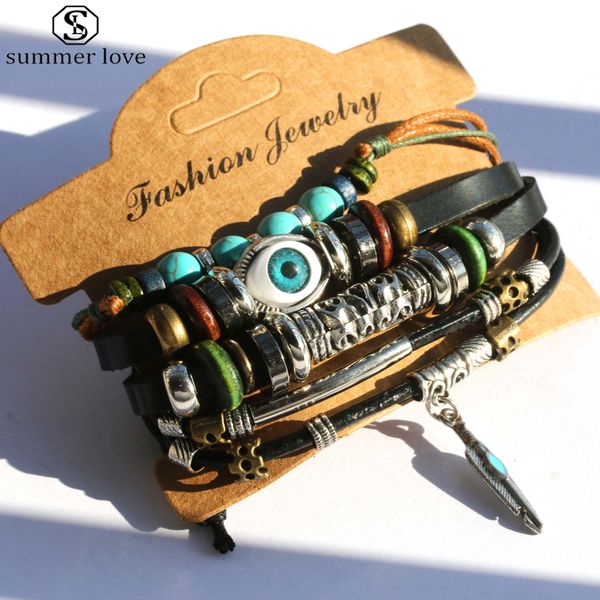 vintage evil lucky eye multilayer leather bracelet for women men adjustable size wood alloy beads charm bracelet fashion jewelry gift, Black
vintage evil lucky eye multilayer leather bracelet for women men adjustable size wood alloy beads charm bracelet fashion jewelry gift, Black