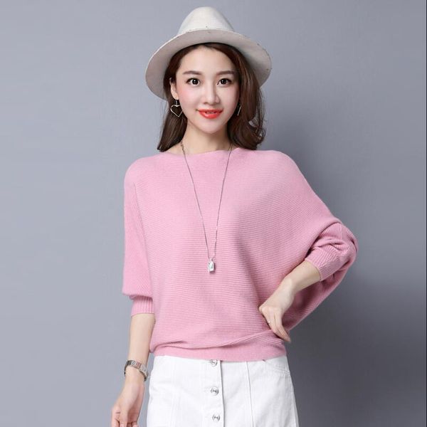 women spring autumn sweater 2019 new fashion o-neck pullover bat sleeve tees casual loose female sweater outerwear nzyd37a, White;black
women spring autumn sweater 2019 new fashion o-neck pullover bat sleeve tees casual loose female sweater outerwear nzyd37a, White;black