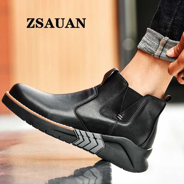 zsauan brown black thick sole elevator shoes men casual leather boots high ankle young men trendy boots leisure
zsauan brown black thick sole elevator shoes men casual leather boots high ankle young men trendy boots leisure