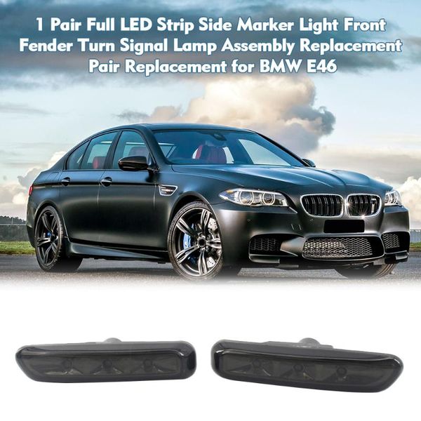 1 pair full led strip side marker light front fender turn signal lamp assembly replacement for e46 white/gray
1 pair full led strip side marker light front fender turn signal lamp assembly replacement for e46 white/gray