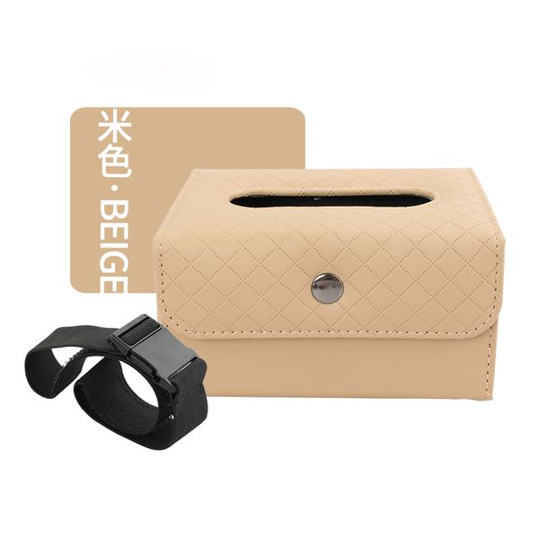 

e-four keep luxury leather car sun visor tissue case holder paper towel box cover armrest back seat headrest hanging napkin