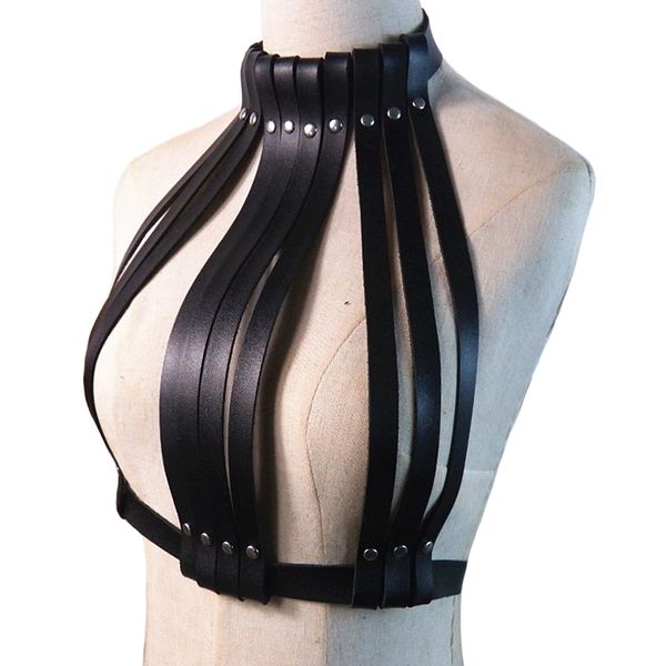 new punk gothic handmade faux leather pu straps harness body bondage hollow women female waist belts, Black;brown
new punk gothic handmade faux leather pu straps harness body bondage hollow women female waist belts, Black;brown