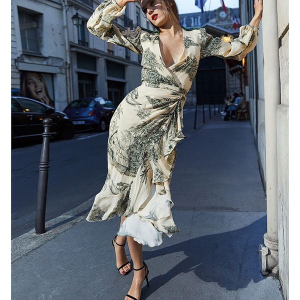 casual flower print v-neck wrap dress women long sleeve ruffles midi dress summer holidays bohemian beach dresses 2019, Black;gray
casual flower print v-neck wrap dress women long sleeve ruffles midi dress summer holidays bohemian beach dresses 2019, Black;gray