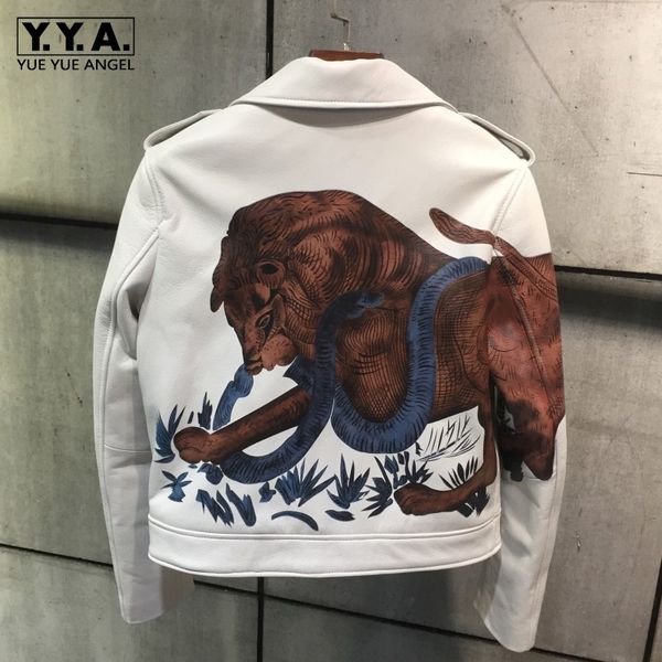 italy brand women luxury goatskin genuine leather jacket lion snake printed white short coat gothic motor windbreaker jacket, Black
italy brand women luxury goatskin genuine leather jacket lion snake printed white short coat gothic motor windbreaker jacket, Black