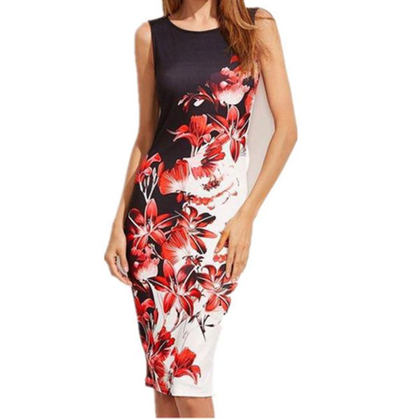 2019 summer fashion sleeveless print dress slim bodycon pencil midi dress plus size bandage dresses, Black;gray
2019 summer fashion sleeveless print dress slim bodycon pencil midi dress plus size bandage dresses, Black;gray