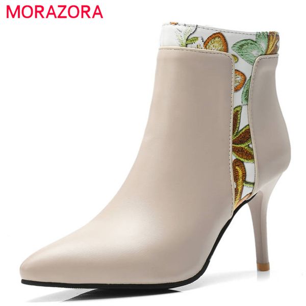 morazora 2018 new arrival boots women pointed toe ankle boots zipper elegant embroider high heels fashion dress shoes, Black
morazora 2018 new arrival boots women pointed toe ankle boots zipper elegant embroider high heels fashion dress shoes, Black