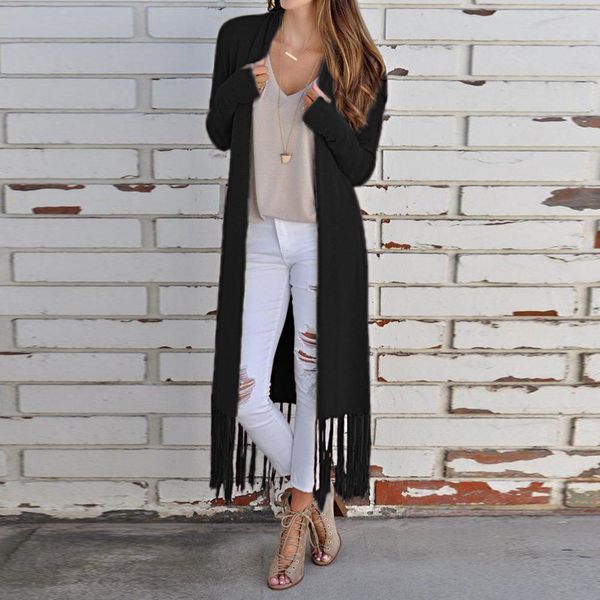 elegant outerwear 2019 new women open front long sleeve jackets autumn loose tassel solid long cardigan coat female jackets bb4, Tan;black
elegant outerwear 2019 new women open front long sleeve jackets autumn loose tassel solid long cardigan coat female jackets bb4, Tan;black