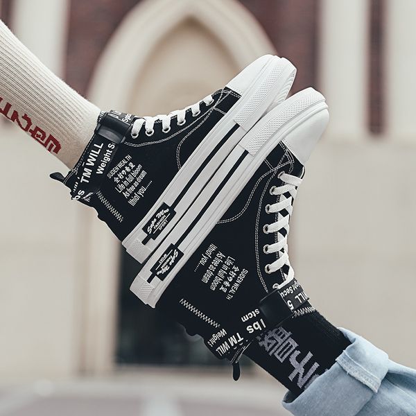 hip-hop tujave board shoes couple shoes fall new men's and women's high canvas men's women walking, Black
hip-hop tujave board shoes couple shoes fall new men's and women's high canvas men's women walking, Black