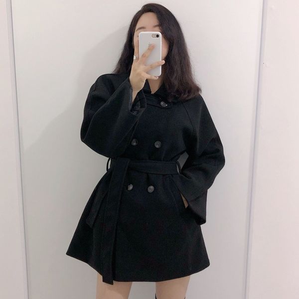 korean style women woolen coat autumn and winter 2019 new wild ladies woolen coat lapel double-breasted women clothing f863, Black
korean style women woolen coat autumn and winter 2019 new wild ladies woolen coat lapel double-breasted women clothing f863, Black