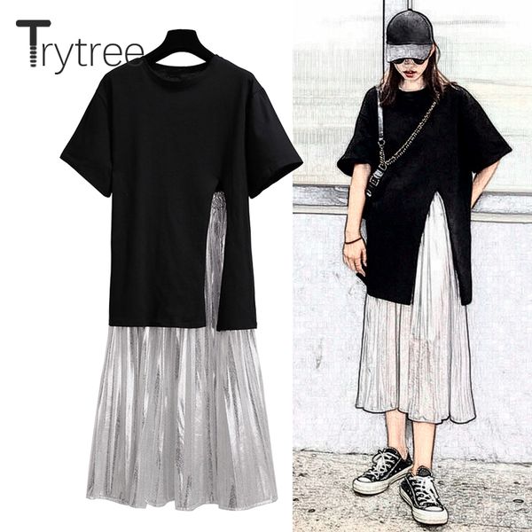 trytree summer autumn women casual two piece set casual fashion split hem + skirt silver pleated solid suit set 2 piece, White
trytree summer autumn women casual two piece set casual fashion split hem + skirt silver pleated solid suit set 2 piece, White