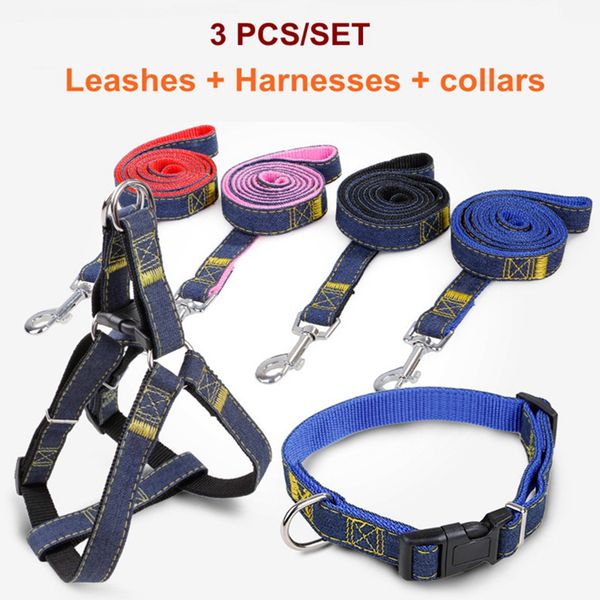 3pcs/lot pet dog leashes sets with harnesses collars denim heavy duty cloth strap puppy cat dog leashes for outdoor walking dhl
3pcs/lot pet dog leashes sets with harnesses collars denim heavy duty cloth strap puppy cat dog leashes for outdoor walking dhl