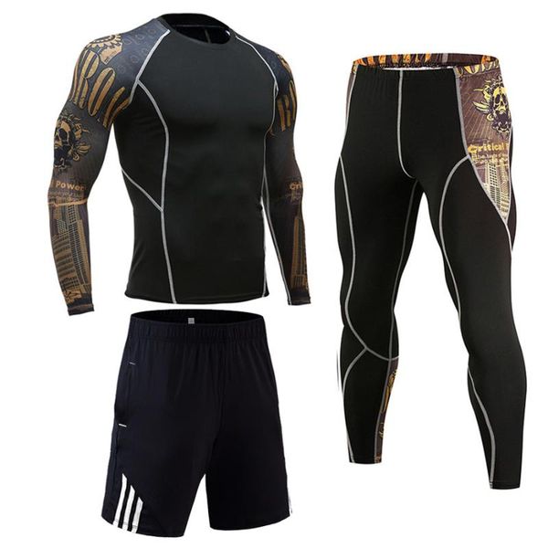 brand 3pcs/sets men's suit rashguard male kit compression clothing male long sleeves t shirt+leggings 2 piece tracksuit men, Black;blue
brand 3pcs/sets men's suit rashguard male kit compression clothing male long sleeves t shirt+leggings 2 piece tracksuit men, Black;blue