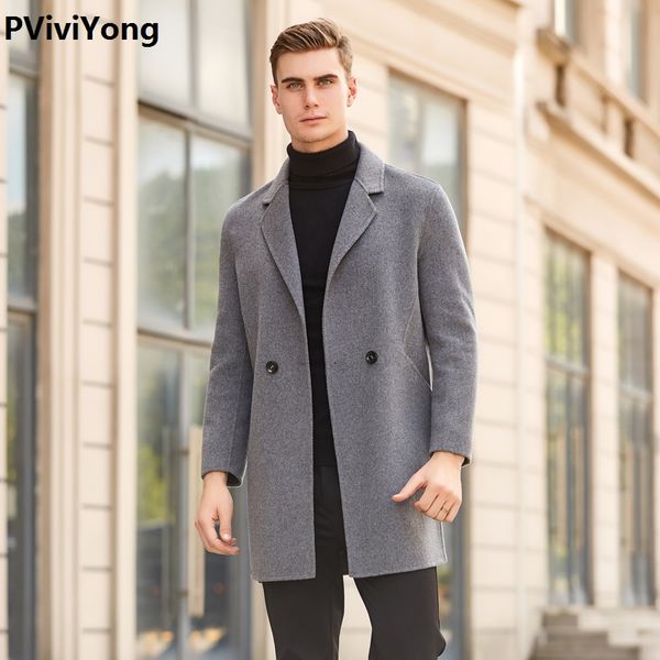 pviviyong 2019 new wool trench coat men,men's double sided wool turn-down collar long jackets men ny3832, Black
pviviyong 2019 new wool trench coat men,men's double sided wool turn-down collar long jackets men ny3832, Black