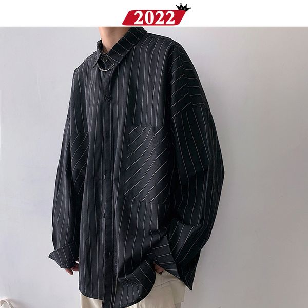 men stiped shirts streetwear casual 2019 man black oversized shirts white harajuku vintage long sleeve shirt for men, White;black
men stiped shirts streetwear casual 2019 man black oversized shirts white harajuku vintage long sleeve shirt for men, White;black