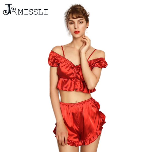 jrmissli summer lace homewear women lingerie satin pajama set women sleepwear silk nightwear pyjamas pajamas, Blue;gray
jrmissli summer lace homewear women lingerie satin pajama set women sleepwear silk nightwear pyjamas pajamas, Blue;gray