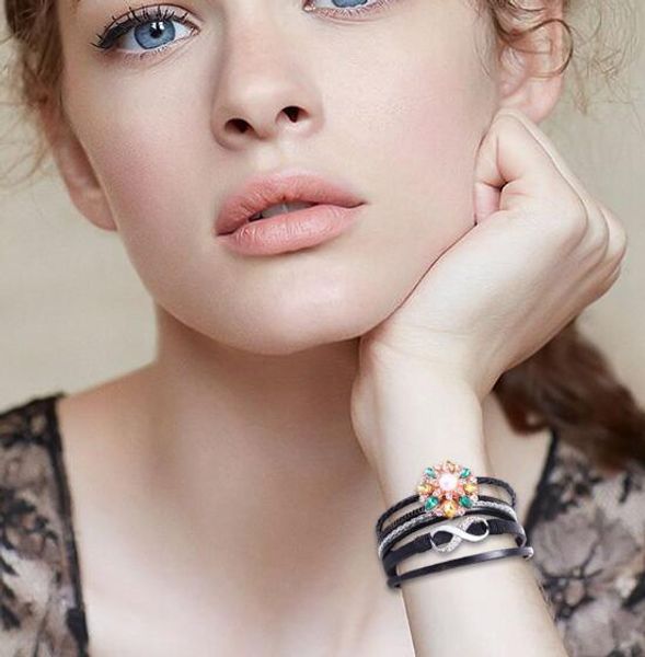 beads 2020 3pcs personality leather infinity 18mm noosa button bracelet diy jewelry fit 18mm charm 6 styles for choose, Golden;silver
beads 2020 3pcs personality leather infinity 18mm noosa button bracelet diy jewelry fit 18mm charm 6 styles for choose, Golden;silver