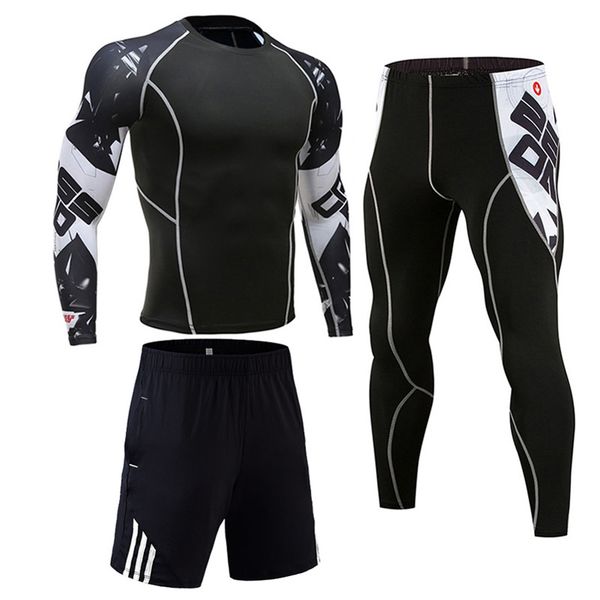 new winter gym compression mma shirt tactical underwear bodybuilding t-shirt tights rashgard male 3 pieces set sport clothes, Gray
new winter gym compression mma shirt tactical underwear bodybuilding t-shirt tights rashgard male 3 pieces set sport clothes, Gray