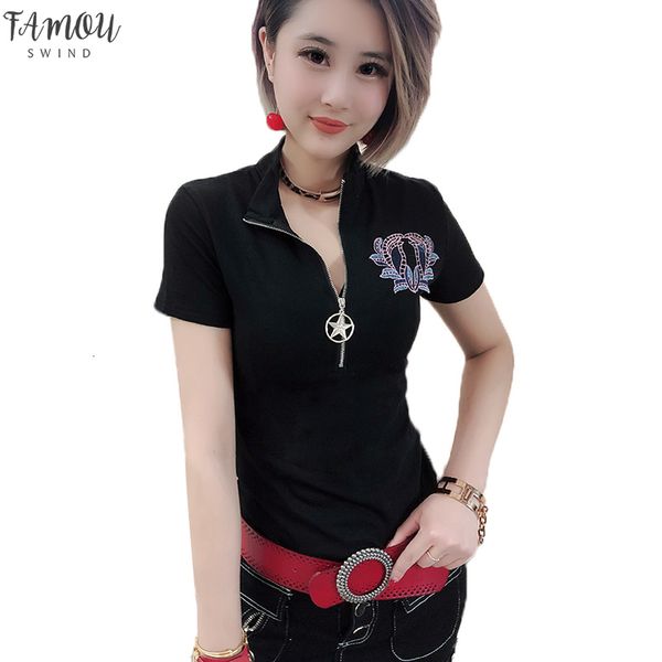 polo shirt letter women summer short sleeve appliques embroidery cotton slim zipper t shirt clothes camiseta mujer t93728, White
polo shirt letter women summer short sleeve appliques embroidery cotton slim zipper t shirt clothes camiseta mujer t93728, White