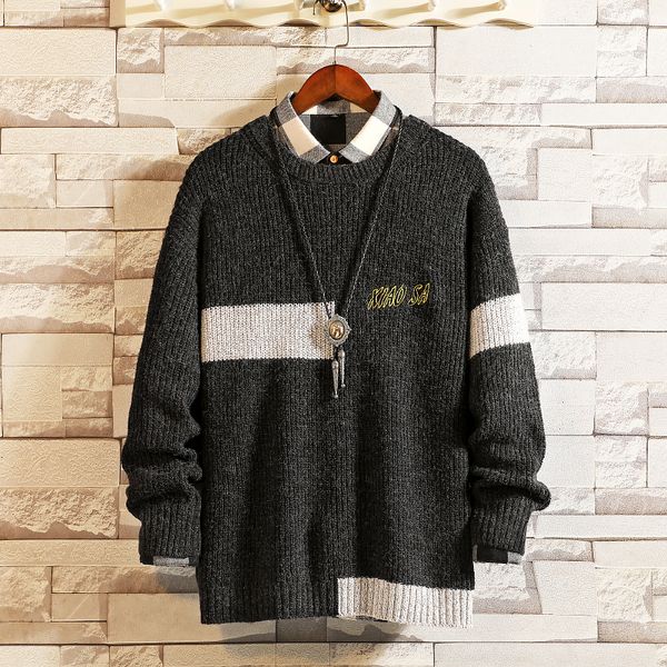 winter sweater men's warm fashion embroidery hit color o-neck knitted pullover man wild loose long sleeve sweater male -5xl, White;black
winter sweater men's warm fashion embroidery hit color o-neck knitted pullover man wild loose long sleeve sweater male -5xl, White;black