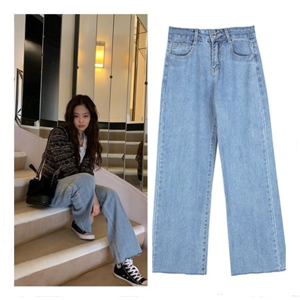 kpop blackpink jennie 2019 streetwear high waist blue straight jeans female korean style wild casual loose jeans women clothes
kpop blackpink jennie 2019 streetwear high waist blue straight jeans female korean style wild casual loose jeans women clothes
