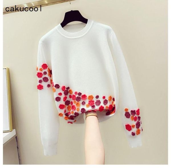 cakucool embroidery knit women long sleeve o-neck autumn jumpers small florals patch loose sweet knit pulloer sweater women, White;black
cakucool embroidery knit women long sleeve o-neck autumn jumpers small florals patch loose sweet knit pulloer sweater women, White;black