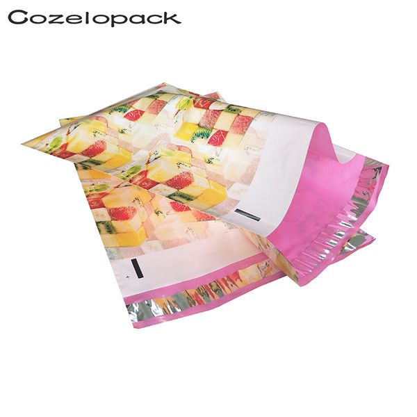 100pcs 6x9inch Poly Mailer 15x23cm Fruit Printed Poly Mailer With Self Seal Postal Envelopes Shipping Bags Packaging Envelopes