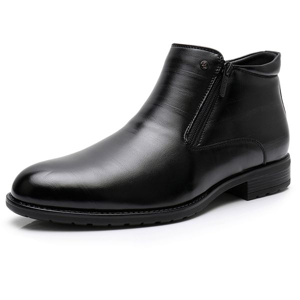 Business Boots Mens Winter Ankle Boots Men Leather Double Zipper Side Thick Artificial Fur Boots Men Winter Dress Shoes, Black
Business Boots Mens Winter Ankle Boots Men Leather Double Zipper Side Thick Artificial Fur Boots Men Winter Dress Shoes, Black