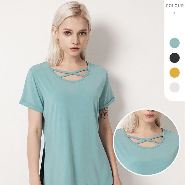 woman bandage round neck loose yoga t-shirt running fitness quick-drying breathable sports short sleeve workout shirt sport top, White;red
woman bandage round neck loose yoga t-shirt running fitness quick-drying breathable sports short sleeve workout shirt sport top, White;red