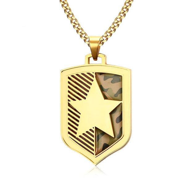 gold color simple fashion men's stainless steel star camouflage pendant necklace chain jewelry gift for men boys j824, Silver
gold color simple fashion men's stainless steel star camouflage pendant necklace chain jewelry gift for men boys j824, Silver