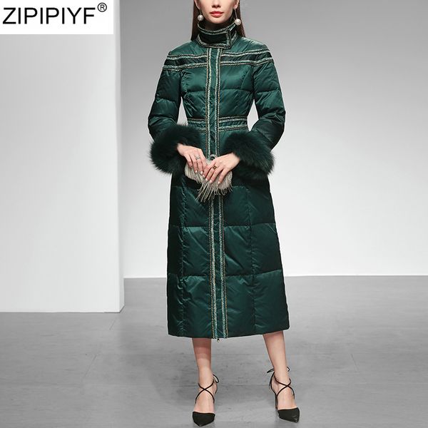 2020 winter fashion woman long down jacket winter coats elegant stand collar fur sleeve coat mid-calf split down jacket coat, Black
2020 winter fashion woman long down jacket winter coats elegant stand collar fur sleeve coat mid-calf split down jacket coat, Black